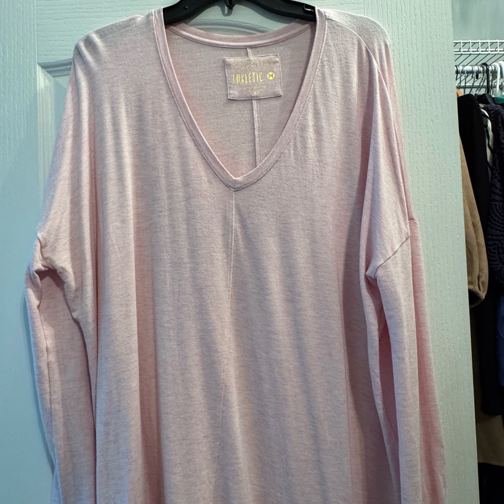 Lilly Pulitzer Light Pink Long Sleeve V-Neck Top